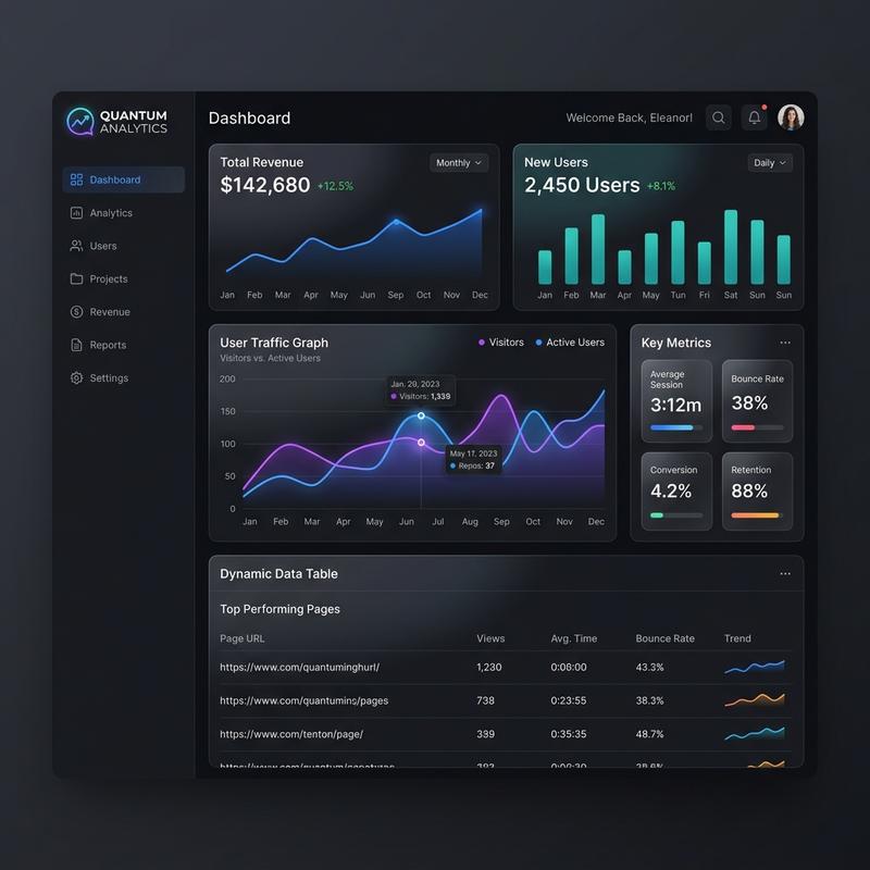 SaaS Glassmorphism Dashboard Interface CSS Schema